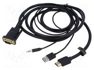 Cable; HDMI 1.4; PVC; 2m; black; 32AWG; Core: Cu,tinned VENTION