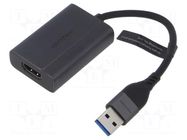 Adapter; HDMI socket,USB A plug,USB C plug; nickel plated; grey VENTION