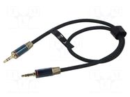 Cable; Jack 3.5mm 3pin angled plug,both sides; 0.5m; textile VENTION