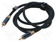 Cable; RCA plug,both sides; 1.5m; Plating: gold-plated; black VENTION