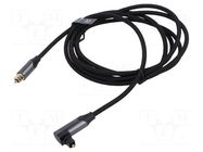 Cable; Toslink plug,Toslink plug angled; 2m; black; PVC; textile VENTION