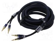 Cable; banana plug x2,both sides; 5m; Plating: gold-plated; black VENTION