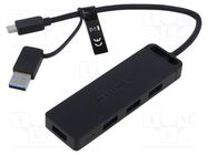 Hub USB; USB 3.0; black; Number of ports: 5; 0.15m; Enclos.mat: ABS VENTION