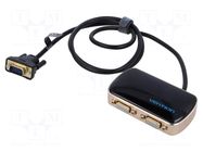 VGA splitter; VGA female x2,VGA male; 1m; black; ABS,aluminium VENTION