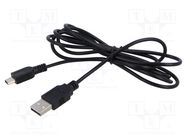 Cable; USB 2.0; USB A plug,USB B plug; 1.4m; black; PVC; 60W; 2A SUNNY