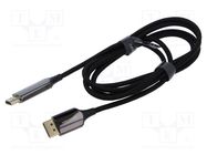 Cable; DisplayPort plug,HDMI socket; textile; 1.8m; black VENTION