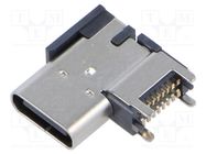 Connector: USB C; socket; SMT; PIN: 16; side,angled 90°; USB C; 5A GCT