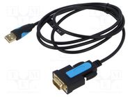 USB to RS232 converter; D-Sub 9pin plug,USB A plug; PVC; 1.5m VENTION