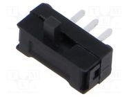 Switch: slide; Pos: 2; SPDT; 0.1A/12VDC; ON-ON; THT; -20÷70°C; 100mΩ TE Connectivity