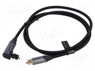 Cable; Toslink plug,both sides; 1m; Plating: gold-plated; black VENTION