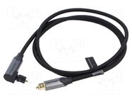 Cable; Toslink plug,Toslink plug angled; 1m; black; PVC; textile VENTION