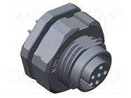 Connector: M12; socket; PIN: 8; female; 30V; IP68; THT; plastic; 3A AMPHENOL LTW