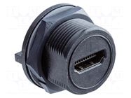 PIN: 19; female; for panel mounting,front side nut AMPHENOL LTW