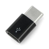 USB micro-B - USB-C - original adapter for Raspberry Pi 4 - black