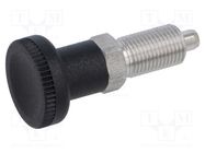 Indexing plungers; Thread: M10; 5mm; Mat: stainless steel; Pitch: 1 ELESA+GANTER