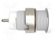 Connector: 4mm banana; socket; 24A; white; nickel plated; 34mm SCHÜTZINGER