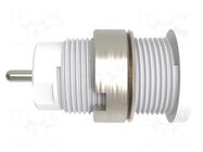 Connector: 4mm banana; socket; 24A; white; nickel plated; 34mm SCHÜTZINGER