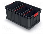 Container: cuvette; with partitions; black; 520x329x210mm; 50kg KISTENBERG