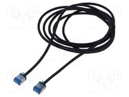 Patch cord; U/FTP; 6a; stranded; Cu; LSZH; black; 2m; 32AWG; -20÷75°C Goobay