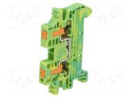 Splice terminal: rail; ways: 1; terminals: 2; yellow-green; snap-on PHOENIX CONTACT