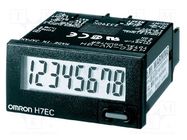 Counter: electronical; LCD; pulses; 99999999; IP66; on panel; H7EC OMRON