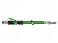 Patch cord; wires,RJ45 plug; 5e; stranded; Cu; PVC; green; 15m; IP20 MURRELEKTRONIK