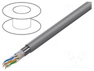Wire; F/UTP; 4x2x24AWG; wire; CCA; Insulation: PVC; grey; 305m LANBERG