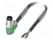 Connection lead; M12; PIN: 5; angled; 10m; plug; 60VAC; 4A; SAC; PVC PHOENIX CONTACT