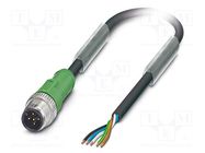 Connection lead; M12; PIN: 5; straight; 5m; plug; 60VAC; 4A; SAC; PVC PHOENIX CONTACT