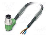 Connection lead; M12; PIN: 3; angled; 3m; plug; 250VAC; 4A; SAC; PVC PHOENIX CONTACT