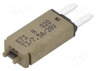 Fuse: thermal; 7.5A; 28VDC; automotive; 12.45mm; E73 GLOSO