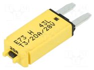 Fuse: thermal; 20A; 28VDC; automotive; 12.45mm; E73 GLOSO
