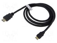 Cable; HDMI plug,mini HDMI plug; PVC; Len: 1.5m; black; Core: CCS Goobay