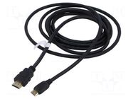 Cable; HDMI plug,mini HDMI plug; PVC; Len: 5m; black; Core: CCS Goobay