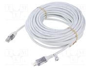 Cable; USB 3.0; RJ45 plug,USB A plug; nickel plated; 15m; white Goobay