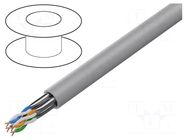 Wire; U/FTP; 4x2x23AWG; 6a; wire; Cu; PVC; grey; 305m; Øcable: 7.8mm LANBERG