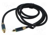 Cable; Toslink plug,both sides; 2m; Plating: gold-plated; black VENTION