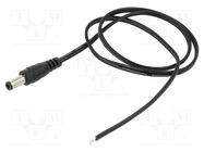 Cable; 2x0.5mm2; DC 5,5/2,5 plug; straight; black-gray,black POS