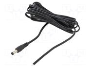 Cable; 2x0.5mm2; DC 5,5/2,5 plug; straight; black-grey,black; 3m POS