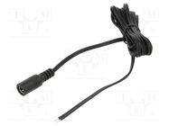 Cable; 2x0.5mm2; DC 5,5/2,1 socket; straight; black-gray,black POS