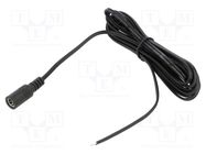 Cable; 2x0.5mm2; DC 5,5/2,1 socket; straight; black-gray,black POS