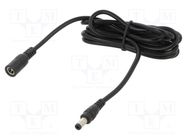 Cable; 2x0.5mm2; DC 5,5/2,5 plug,DC 5,5/2,5 socket; straight POS