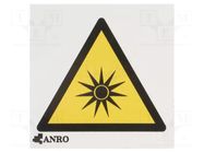 Safety sign; warning; self-adhesive folie; W: 50mm; H: 50mm ANRO