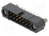 7+7 Pos. Male DIL Vertical Throughboard Conn. Jackscrews HARWIN