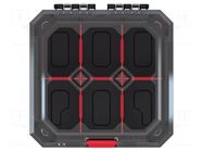 Container: collective; with partitions; black; 280x280x110mm KISTENBERG