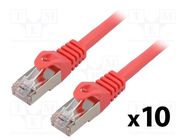 Patch cord; F/UTP; 6; stranded; CCA; PVC; red; 0.25m; 26AWG; Cores: 8 LANBERG