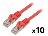 Patch cord; F/UTP; 6; stranded; CCA; PVC; red; 0.5m; 26AWG; Cores: 8 LANBERG