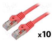 Patch cord; F/UTP; 6; stranded; CCA; PVC; red; 1m; 26AWG; Cores: 8 LANBERG