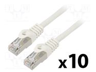 Patch cord; F/UTP; 6; stranded; CCA; PVC; white; 2m; 26AWG; Cores: 8 LANBERG