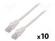 Patch cord; U/UTP; 5e; stranded; CCA; PVC; white; 2m; 26AWG; Cores: 8 LANBERG